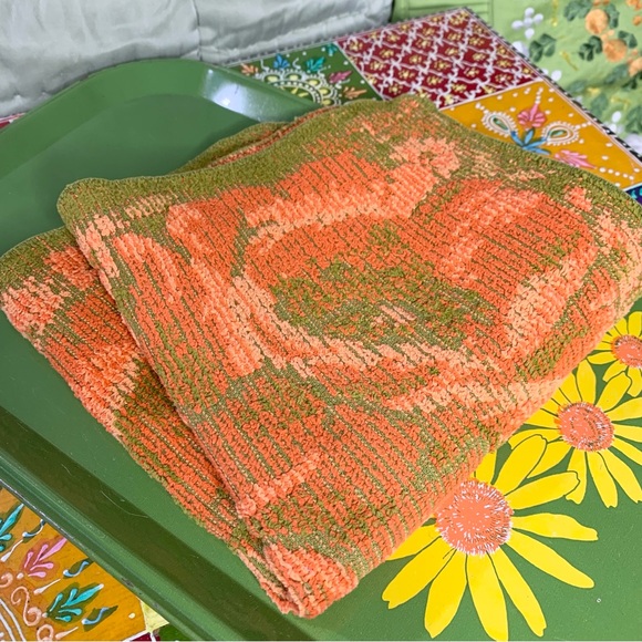 70s Fieldcrest Floral Washcloth - Picture 1 of 4